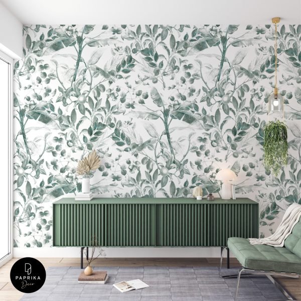 Papier Peint Feuillage Vert