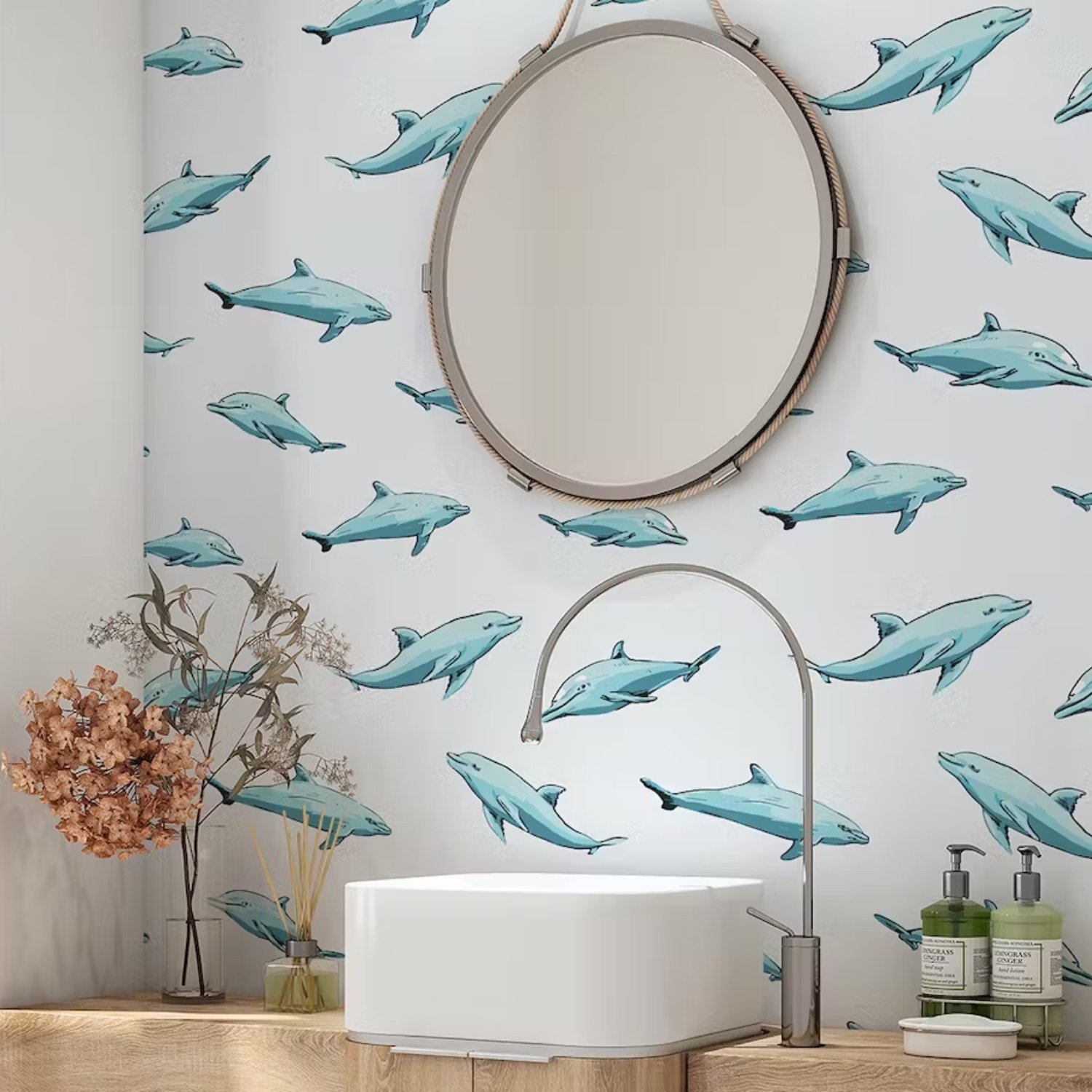 PAPRIKA DECO_PP00011 Papier Peint Dauphin Bleu