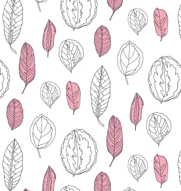 Papier Peint Feuilles Tropicales Noir et Rose