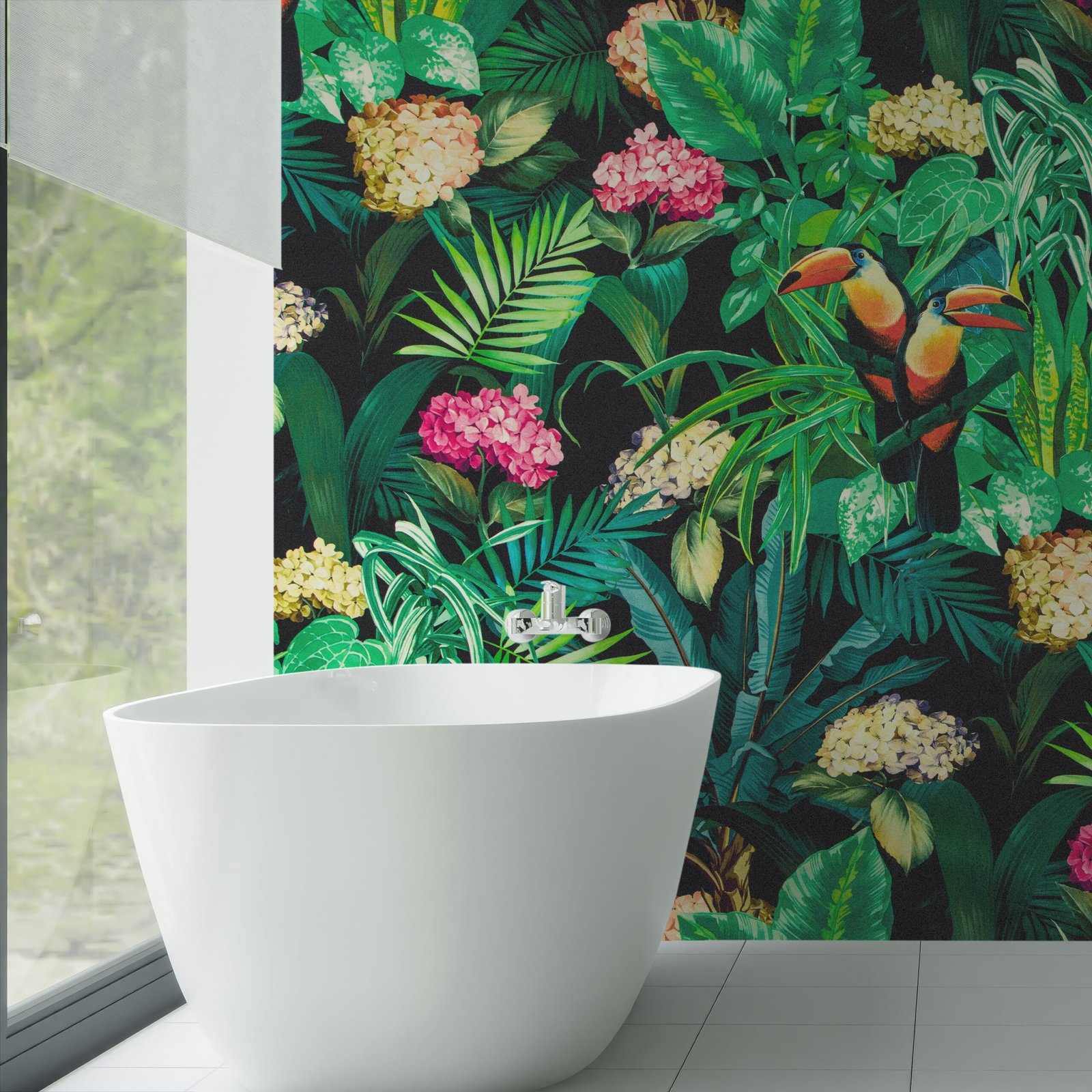 Papier Peint Fleurs Tropicales