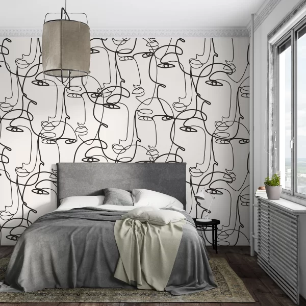 Papier Peint Motif Visage