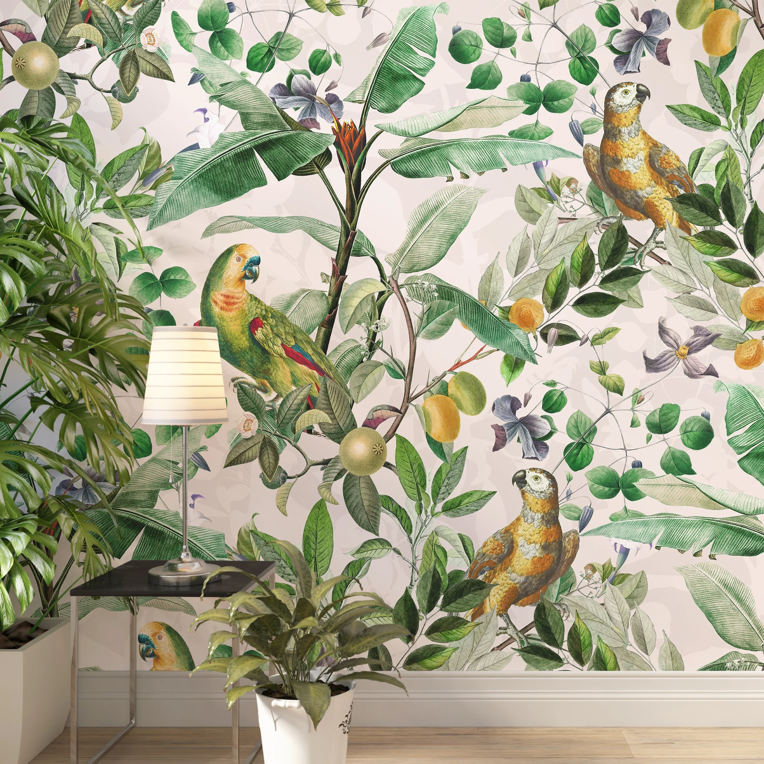 Papier Peint Perroquet Tropical