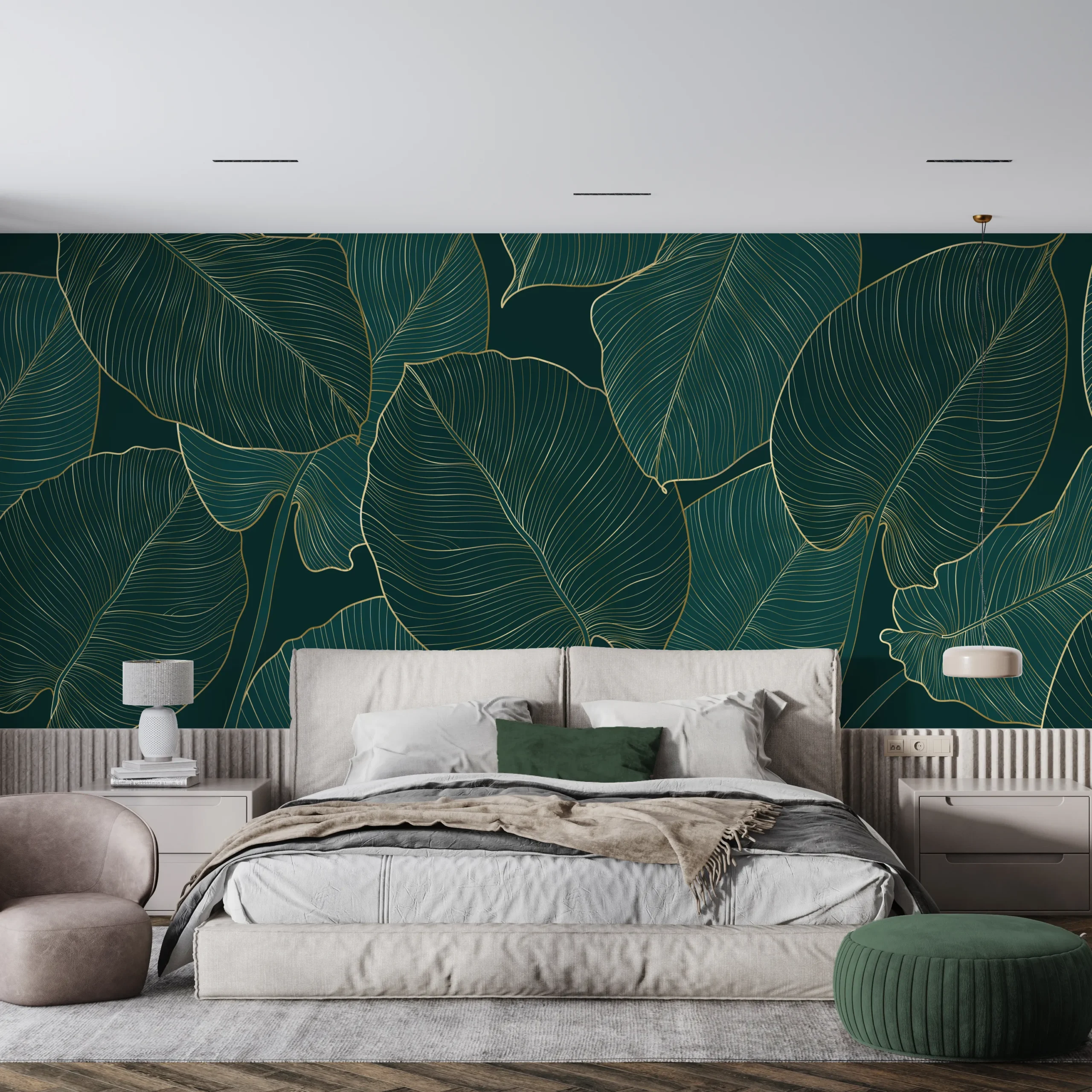 Papier Peint Motif Feuille Tropical