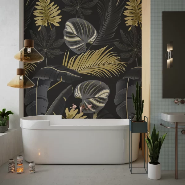 Papier Peint Motif Feuille Palmier 2