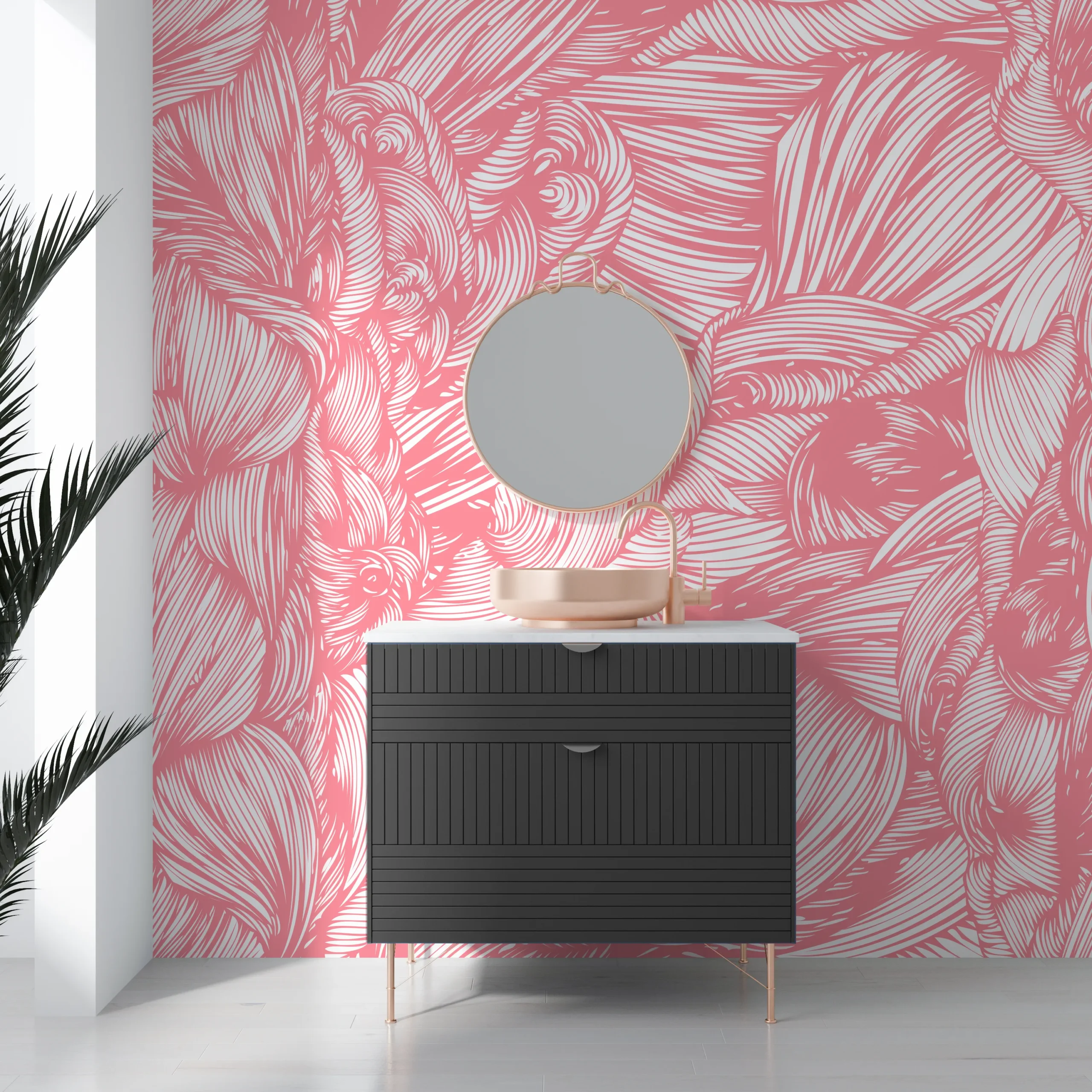 PP00089-WEB Papier peint Jardin rose