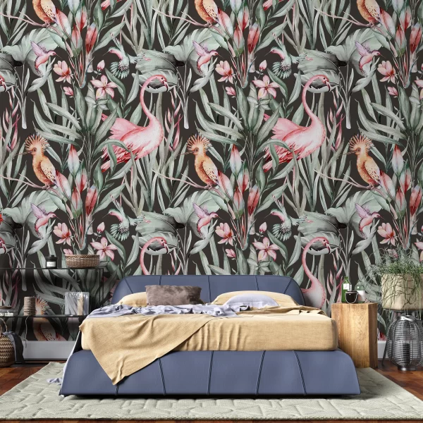 Papier Peint Flamant Rose