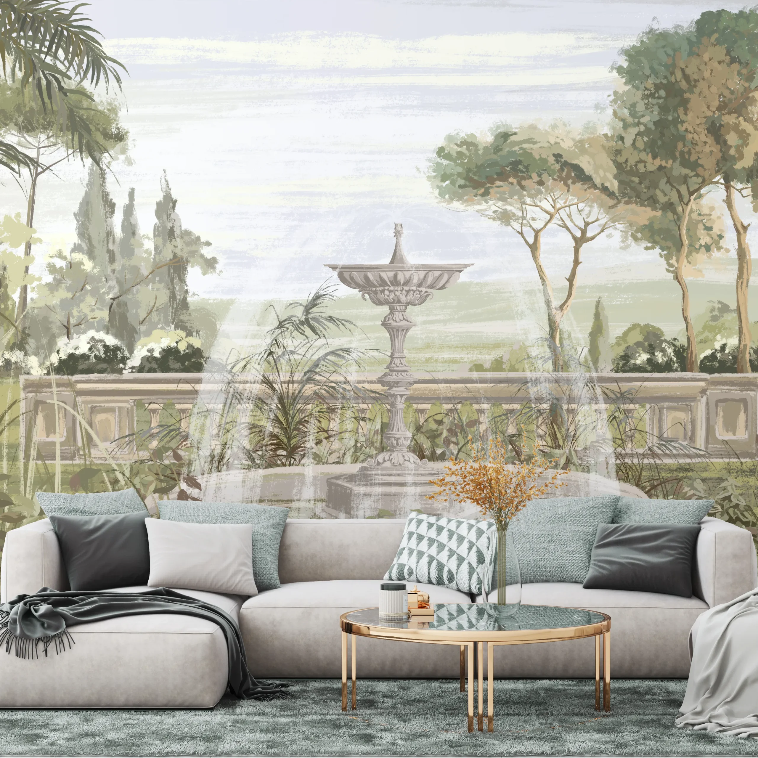 Papier peint Jardin d'Antan