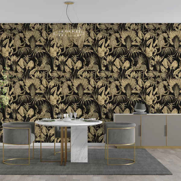 PP00094-WEB Papier Peint Jungle Doré