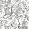 Papier Peint Jungle Noir et Blanc
