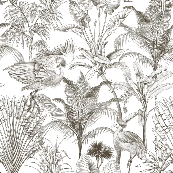 PP00096-WEB2 Papier Peint Jungle Noir et Blanc 2