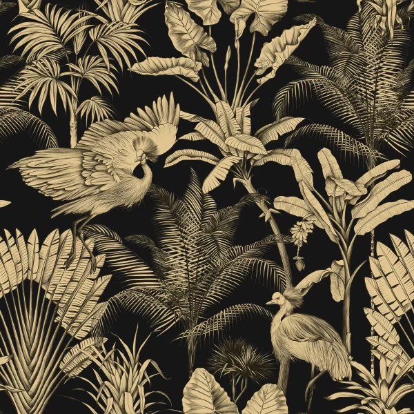 Papier Peint Jungle Doré 2