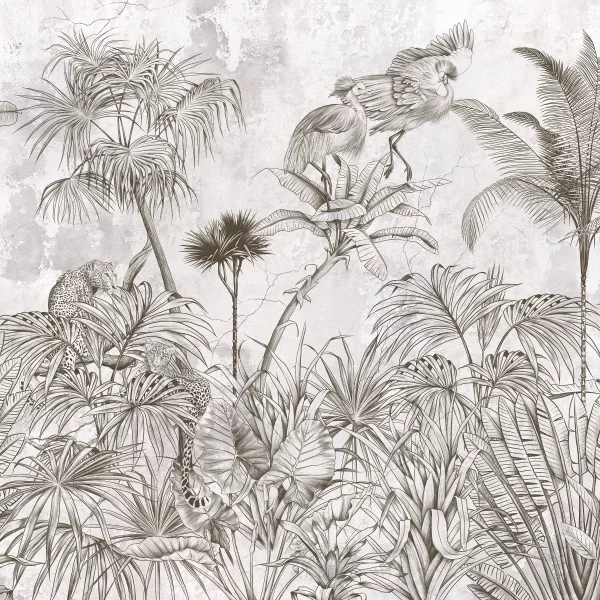 PP00098-WEB2 Papier Peint Jungle Noir et Blanc 3