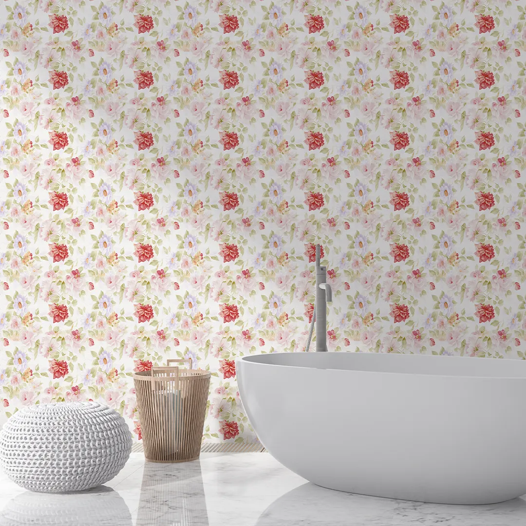 Papier Peint Fleurs Aquarelles Colorées