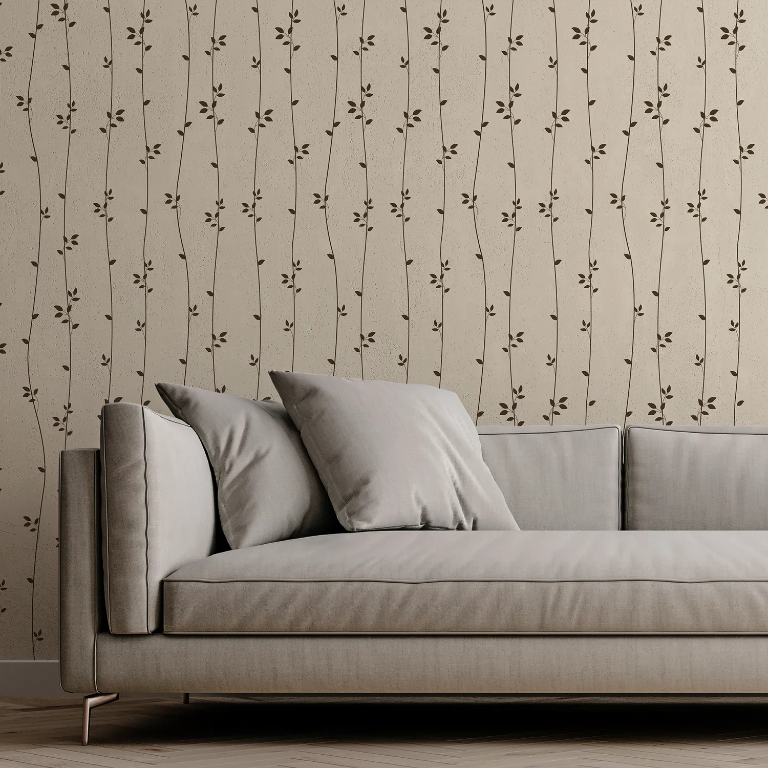 PP00131-WEB Papier peint Ligne de feuilles