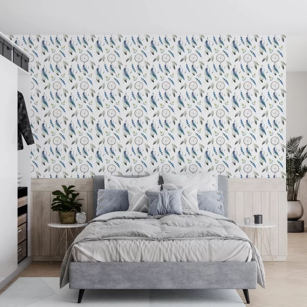 Papier Peint Plumes Motif