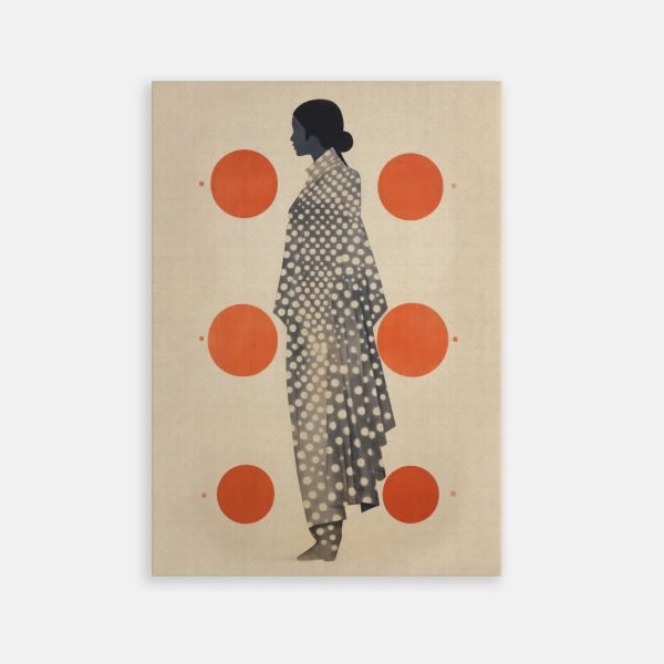 Silhouette Drapée avec Motifs Géométriques