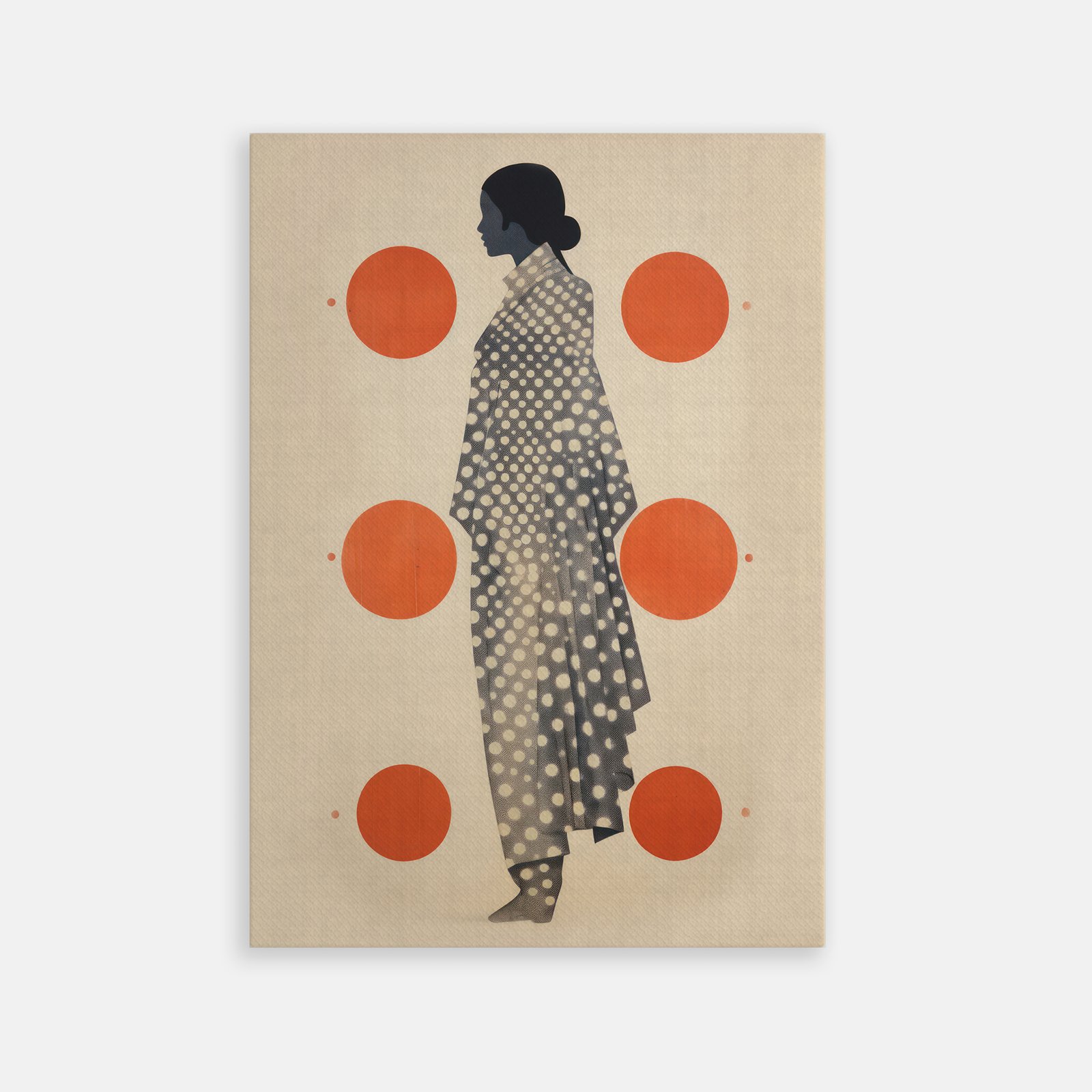 Silhouette Drapée avec Motifs Géométriques