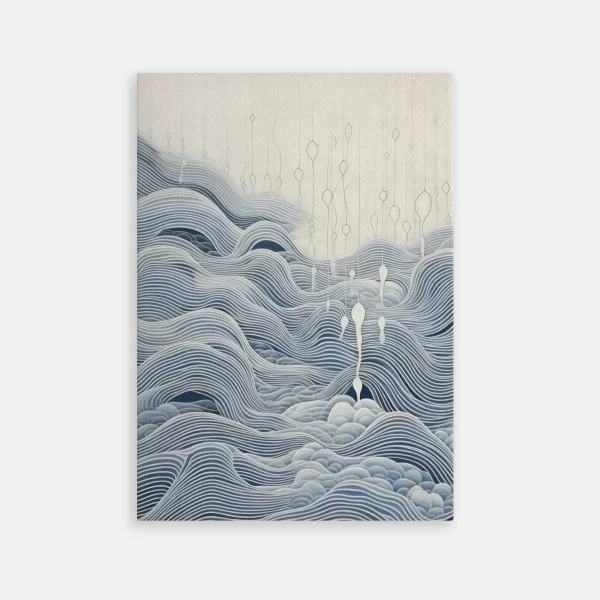 TAB00440-TOILE Vagues Bleu Clair