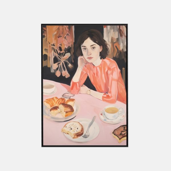 Jeune Femme Pensive au Petit-Déjeuner