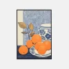 TAB00469-POSTER Oranges sur Table Bleue
