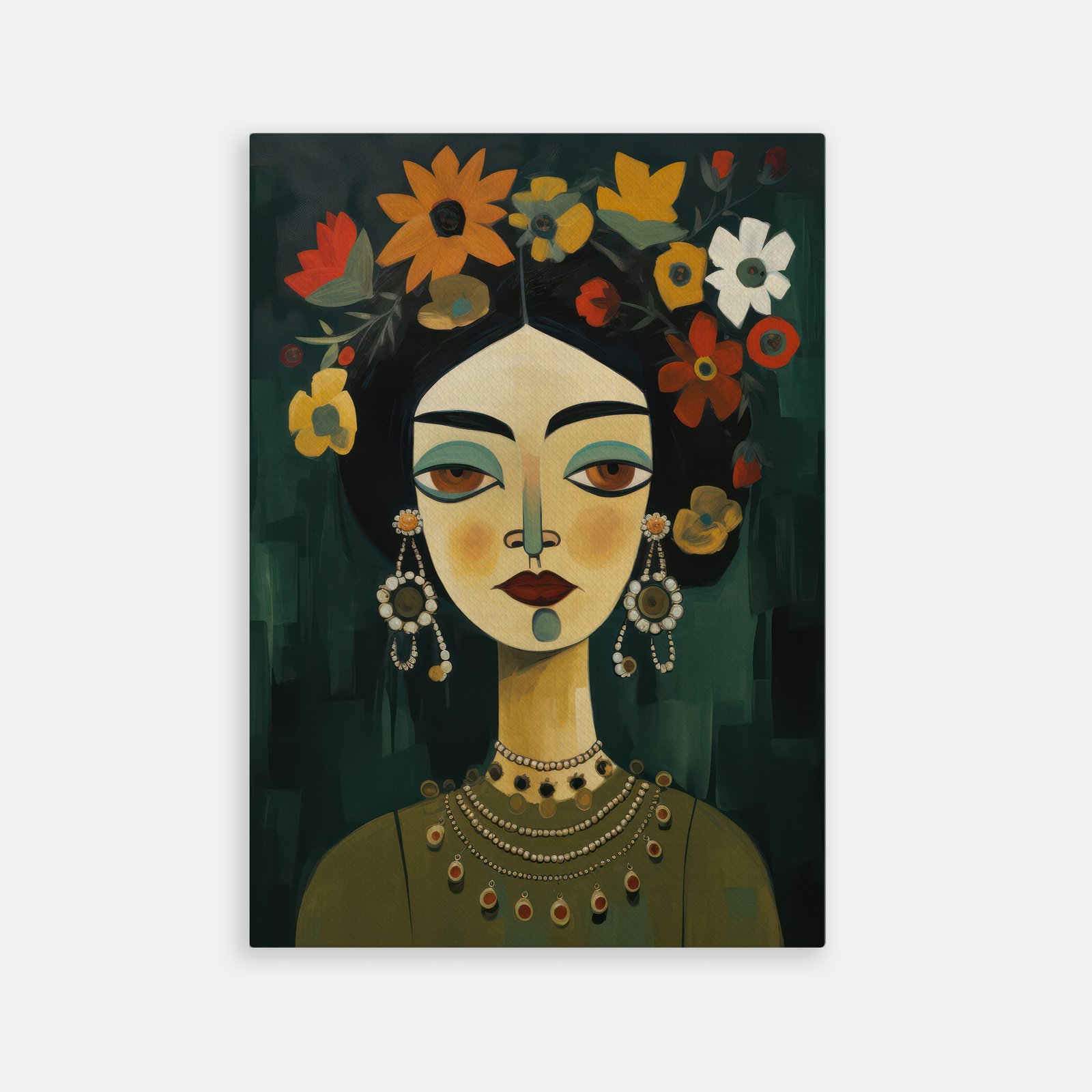 TAB00479-TOILE Portrait Floral Abstrait