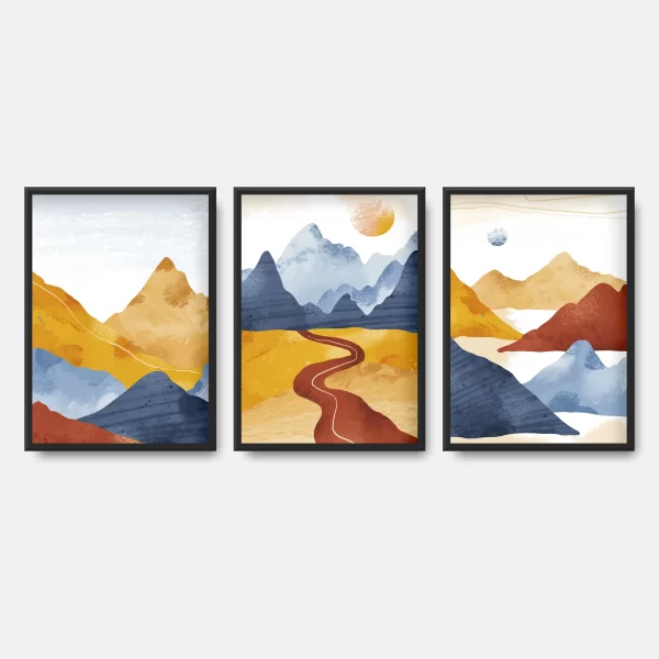 TAB00482-POSTER Coucher de Soleil sur les Horizons des Montagnes