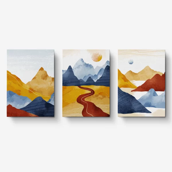 TAB00482-TOILE Coucher de Soleil sur les Horizons des Montagnes