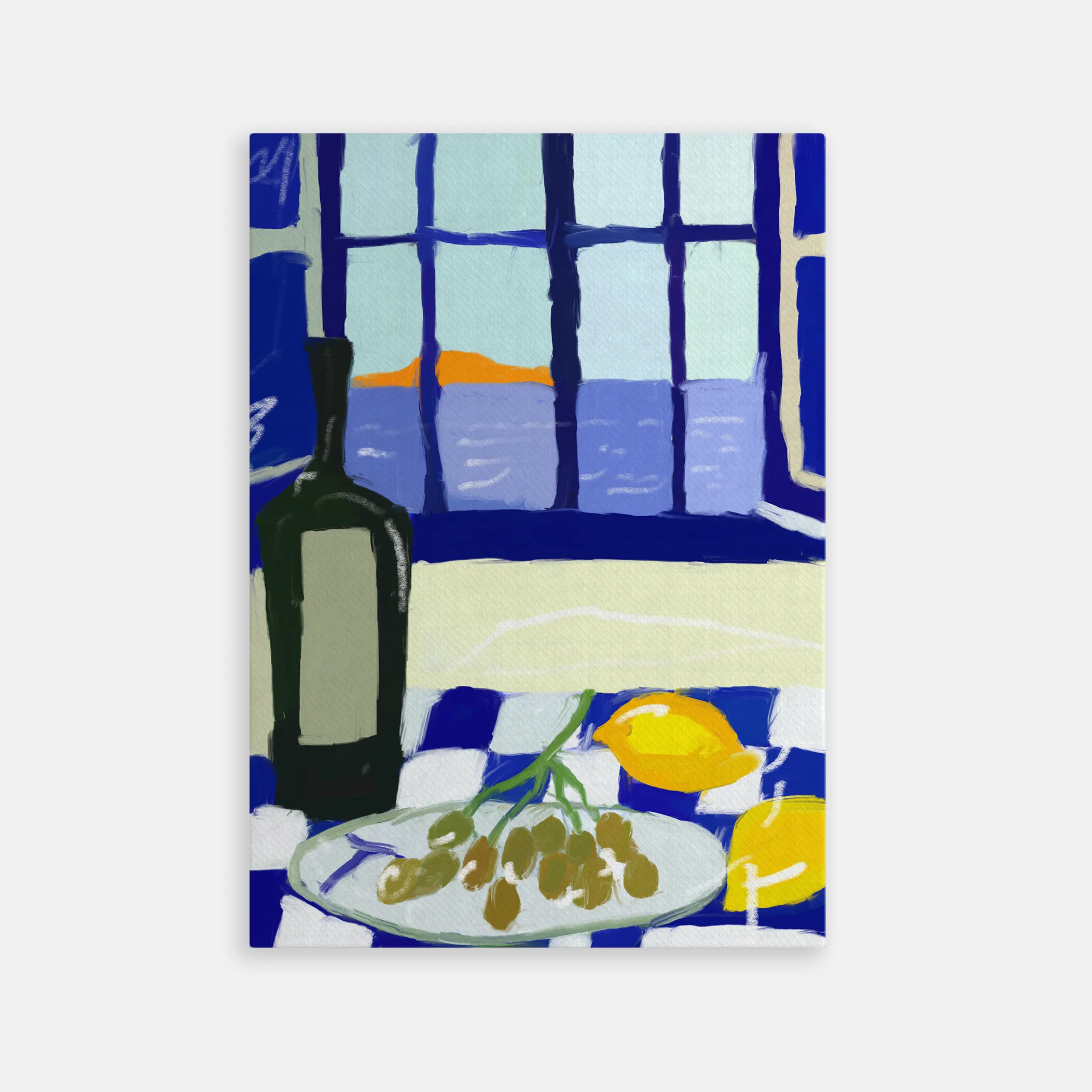 TAB00493-TOILE Vue par Fenêtre Bleu