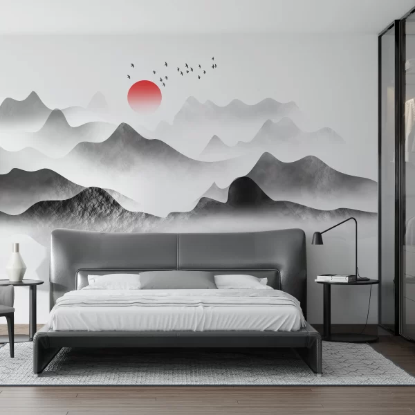 Papier peint Montagnes Brumeuses