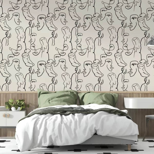 Papier Peint Visage Abstrait