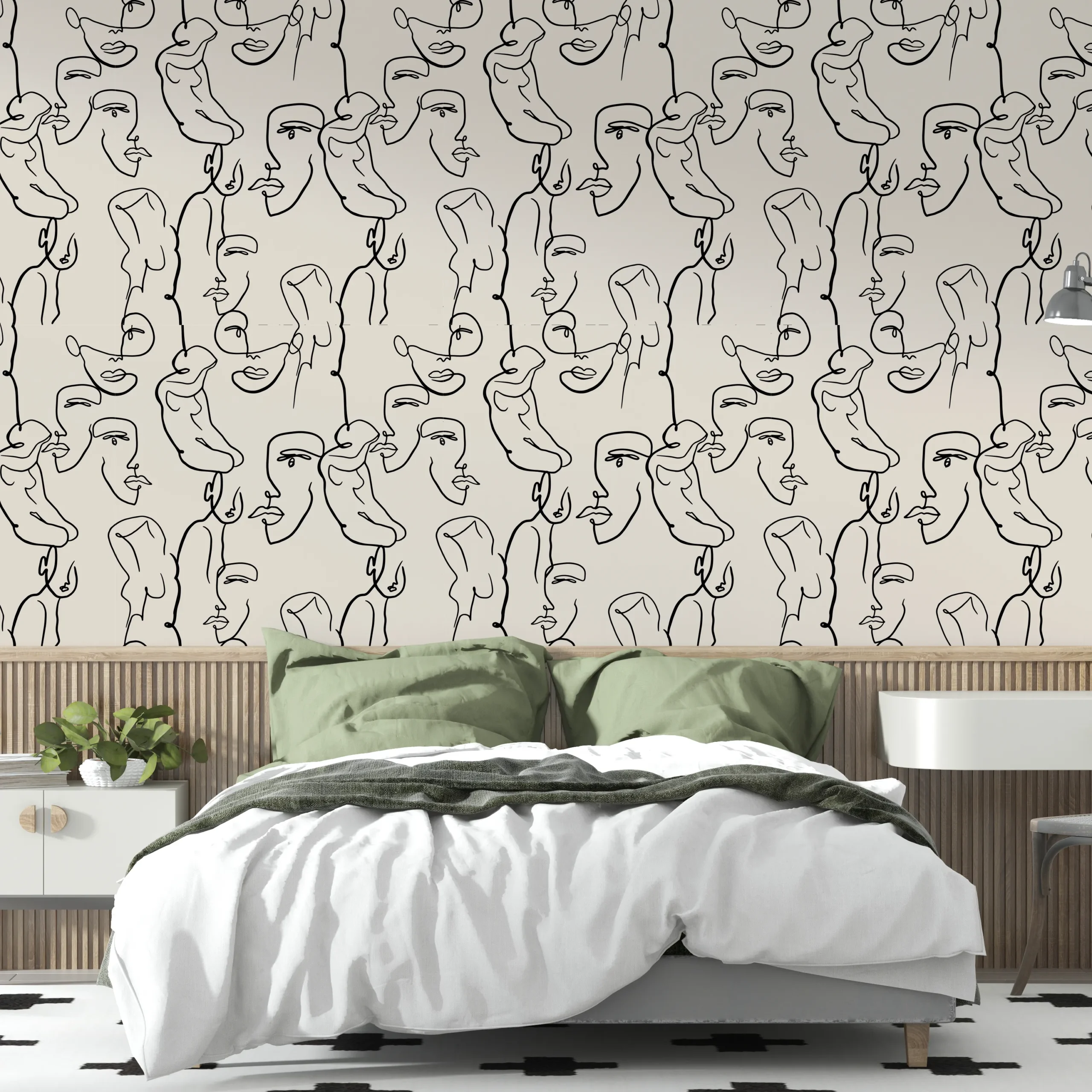 Papier Peint Visage Abstrait