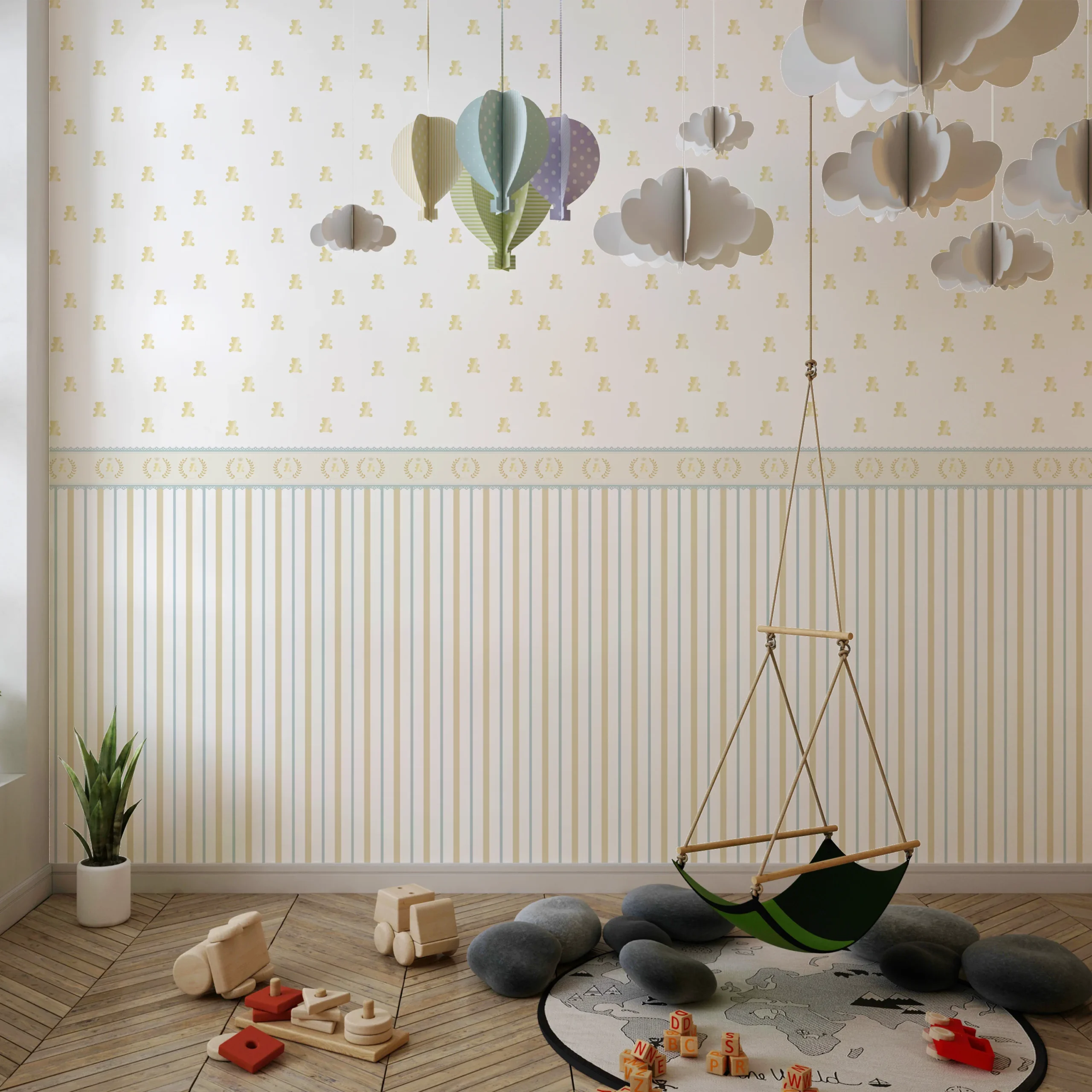 Papier Peint Motif Ours Doré