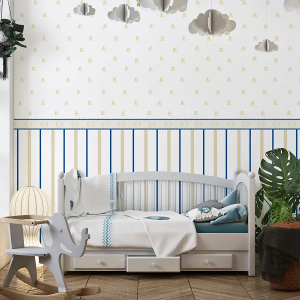 Papier Peint Motif Ours Doré 2