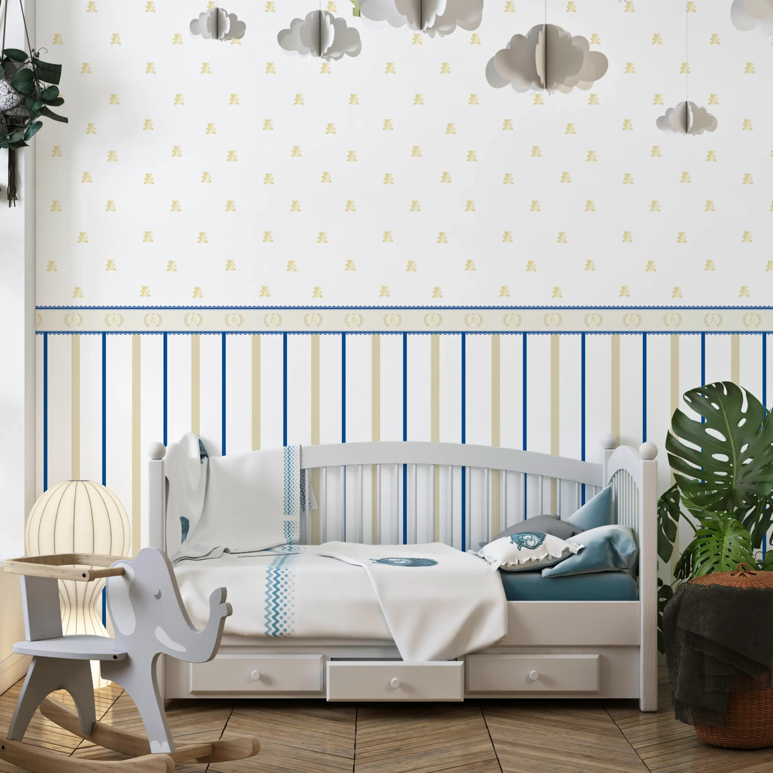 Papier Peint Motif Ours Doré 2