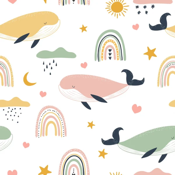 Papier Peint Motif Baleine