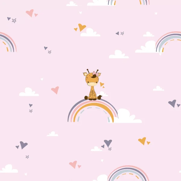 Papier Peint Motif Girafe Rose