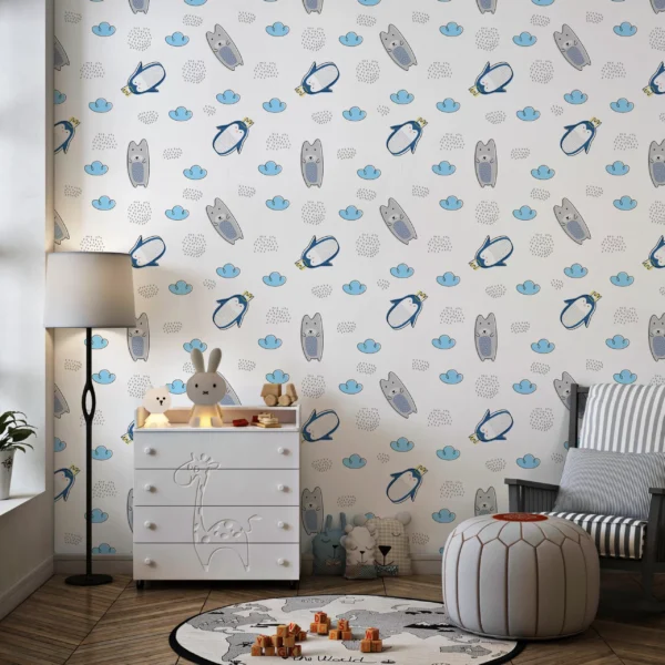 PP00191-WEB Papier Peint Motif Pingouin