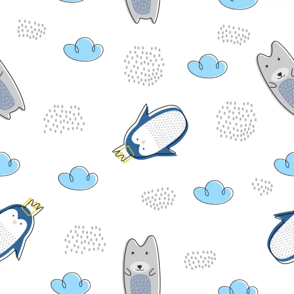 PP00191-WEBS Papier Peint Motif Pingouin