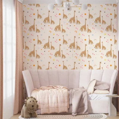 Papier Peint Motif Girafe 2