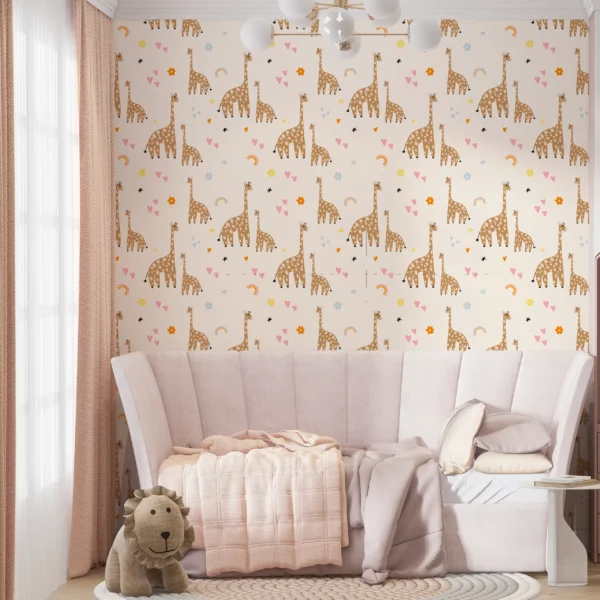 Papier Peint Motif Girafe 2