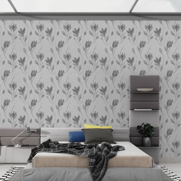 Papier Peint Monochrome Floral