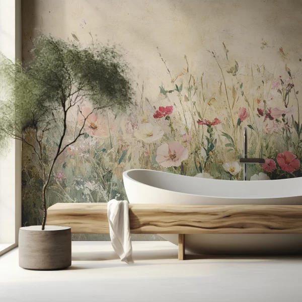 Papier Peint Fleurs Abstraites