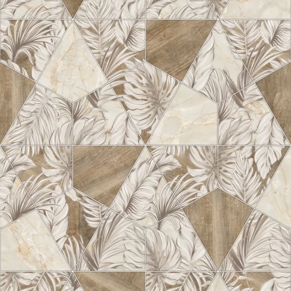 Papier Peint Marbre Feuille Géométrique