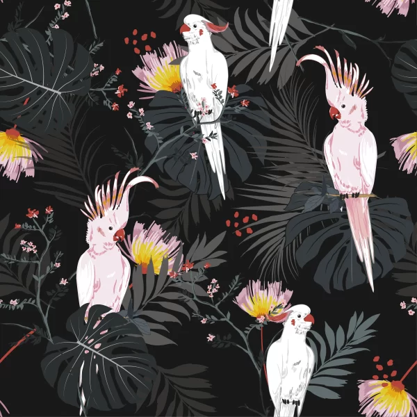 Papier Peint Oiseau Perroquet Tropical