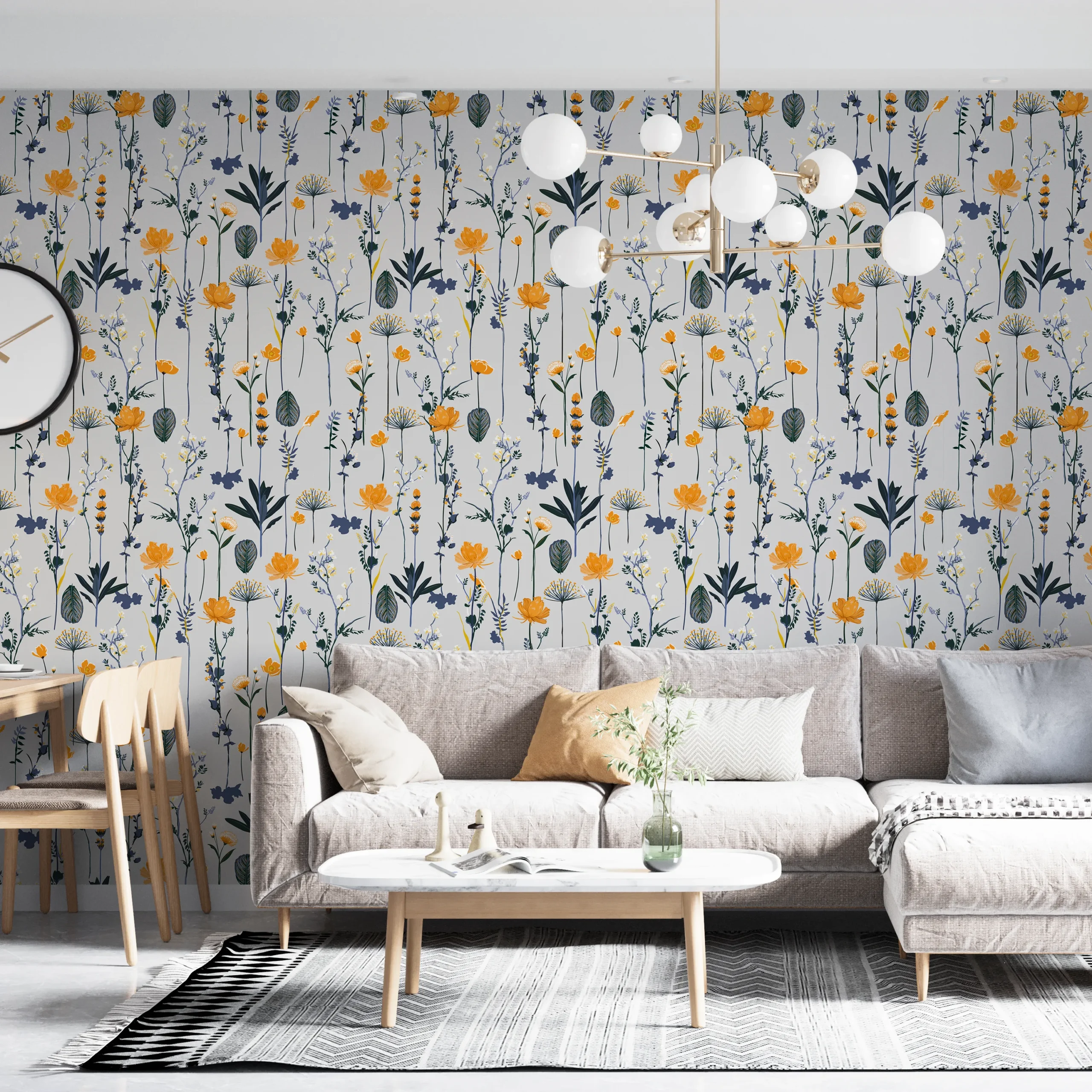 Papier Peint Motif Fleurs 2