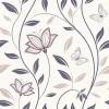 Papier Peint Motif Fleurs et Papillons
