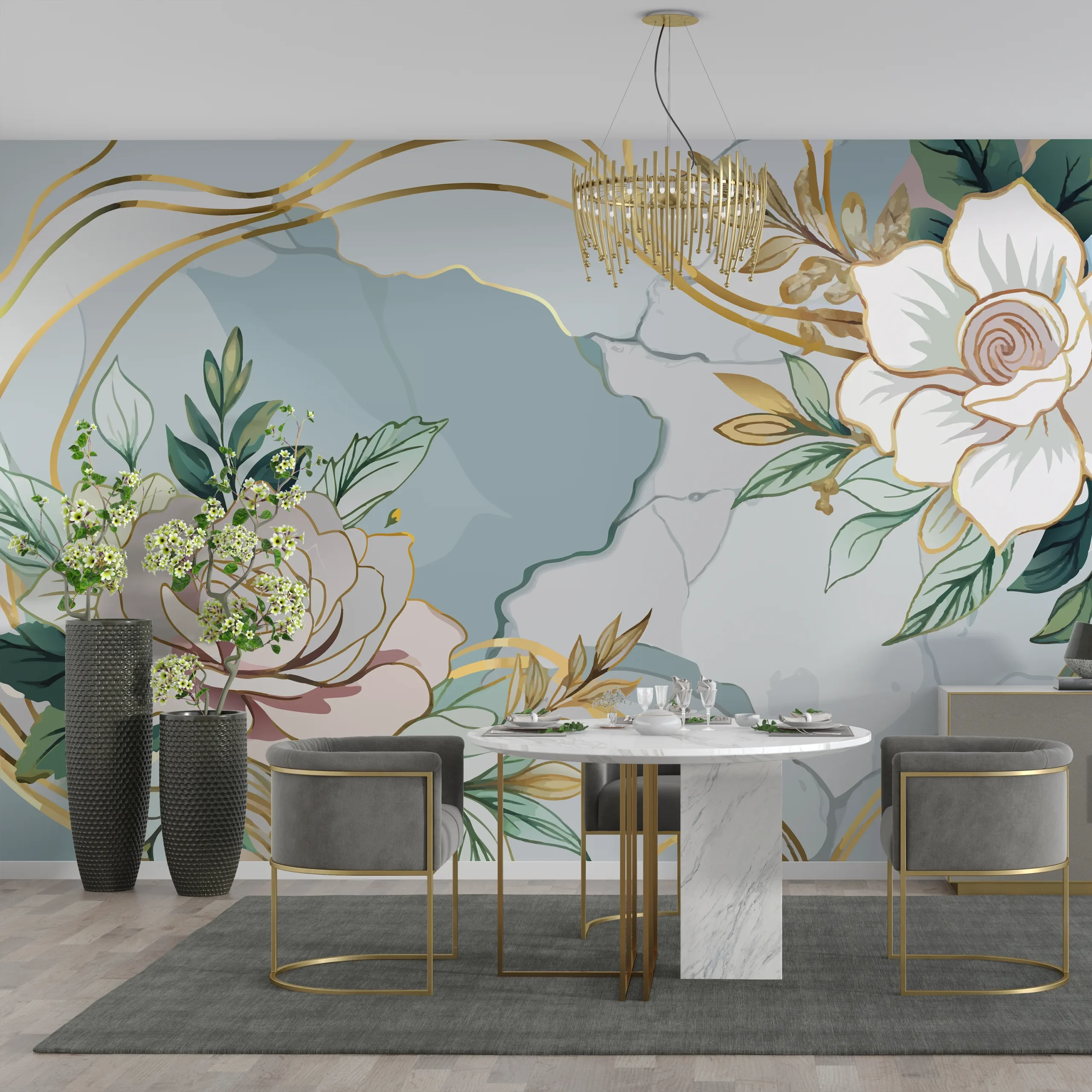 Papier Peint Panoramique Fleurs 2