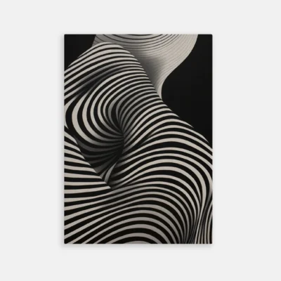 TAB00477-TOILE Abstrait Noir et Blanc