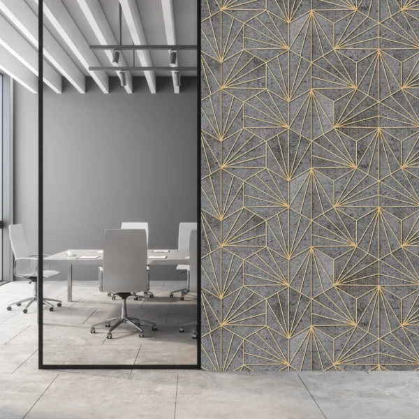 Papier Peint Vintage Géometrique Doré