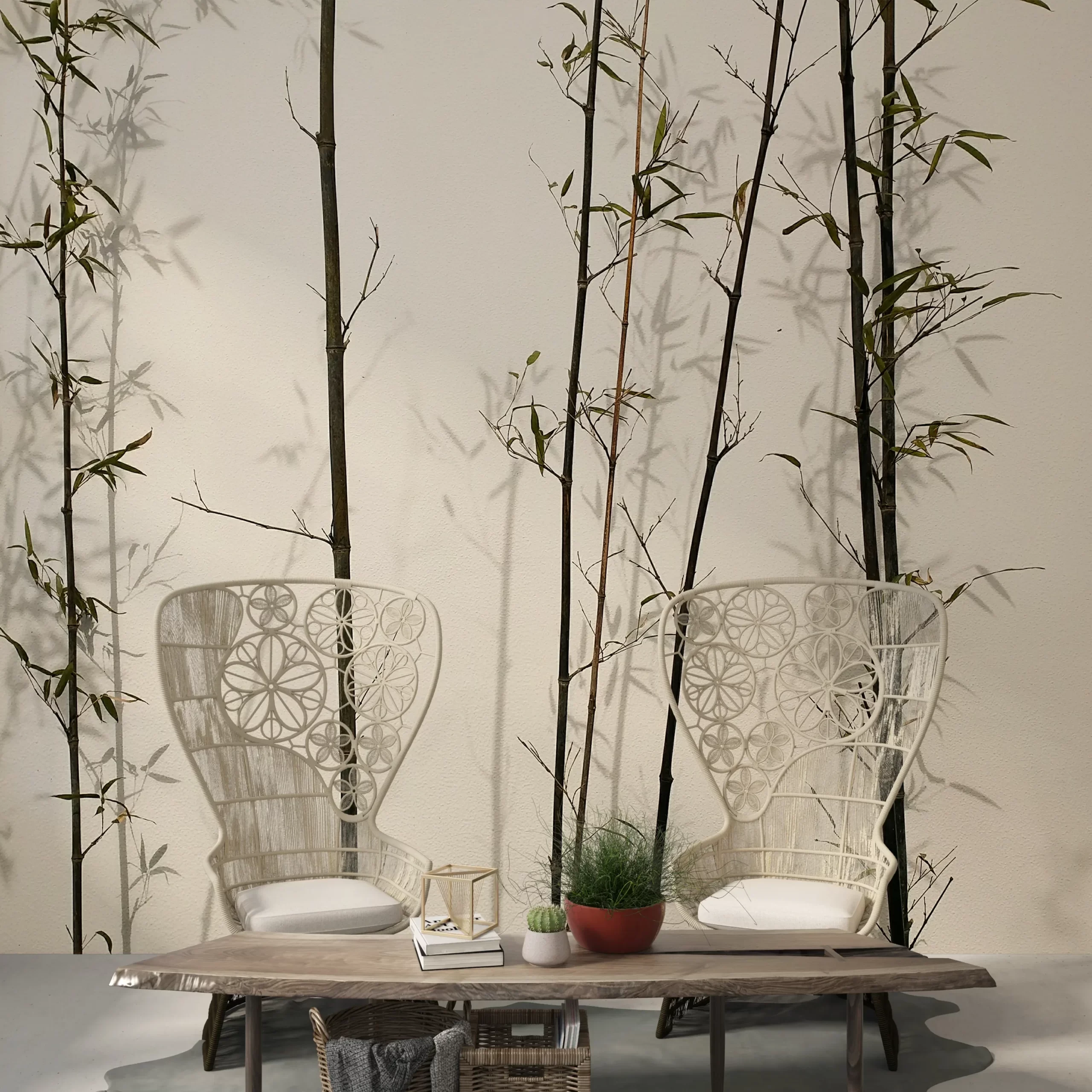 Papier peint Ombres de Bambou